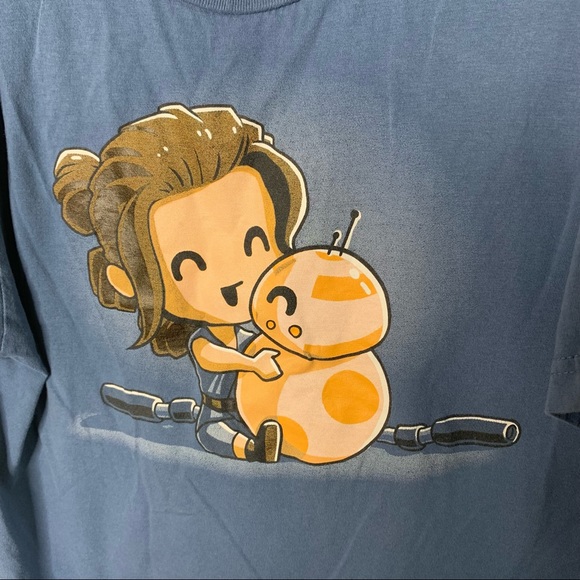 Girl’s LAT Star Wars Little Rey BB8 Graphic T-Shirt - Picture 2 of 12